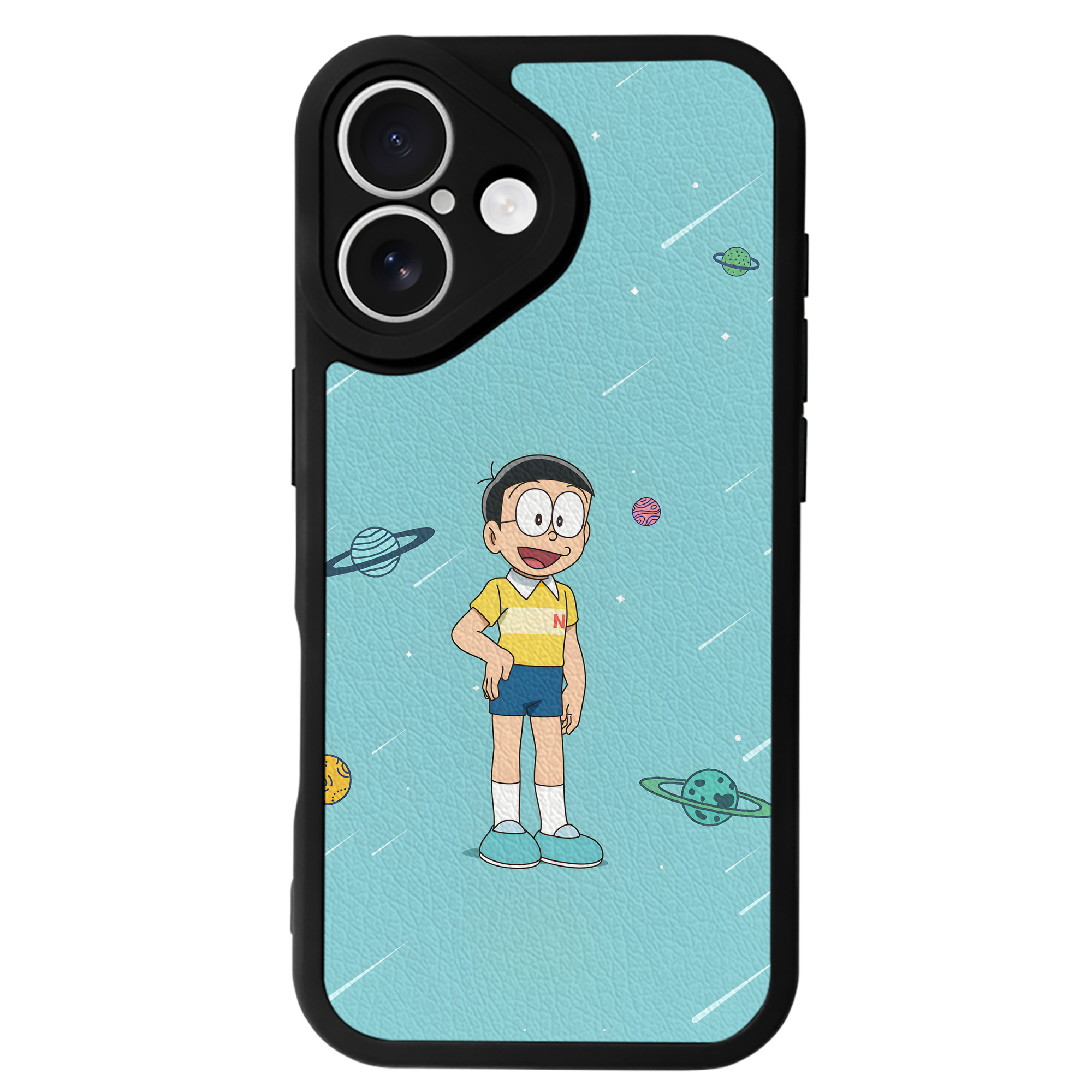（画像用） ドラえもん Doraemon 【iPhone 16シリーズ対応】シリコンスマホケース（レザー調） 材質：シリコン